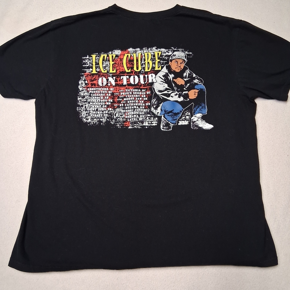 ICE CUBE STRAIGHT INTO CANADA TOUR Black Graphic Tee Mens Shirt